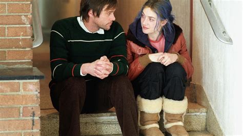 Eternal Sunshine of the Spotless Mind!  A poignant tale of lost love and memory manipulation featuring Jim Carrey and Kate Winslet!